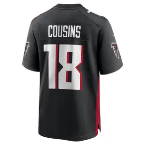 A.Falcons #18 Kirk Cousins Game Player Jersey - Black Stitched American Football