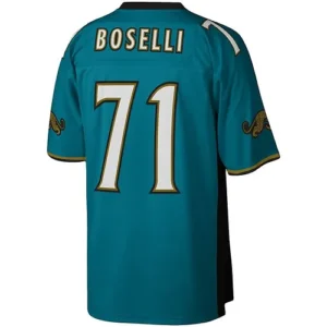 J.Jaguars #71 Tony Boselli Teal Legacy Replica Jersey Stitched American Footbal