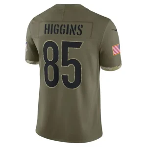 C.Bengals #85 Tee Higgins Olive 2022 Salute To Service Limited Jersey Stitched A