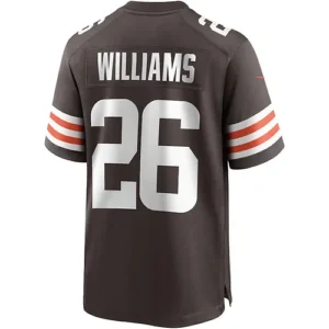 C.Browns #26 Greedy Williams Brown Game Player Jersey Stitched American Football