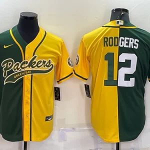 GB.Packers #12 Aaron Rodgers Baseball Jersey