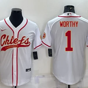 KC.Chiefs #1 Xavier Worthy Baseball Jersey