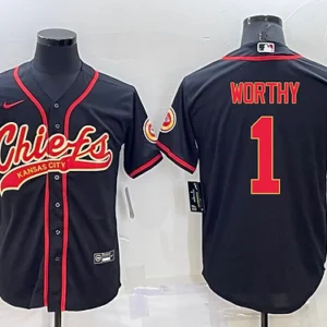 KC.Chiefs #1 Xavier Worthy Baseball Jersey