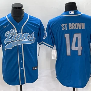 D.Lions #14 Amon Ra St Brown Baseball Jersey