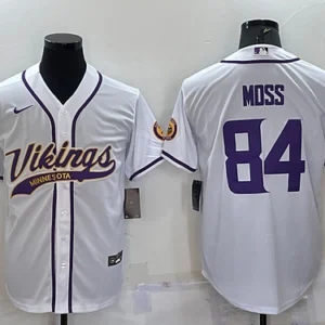 MN.Vikings #84 Randy Moss Baseball Jersey