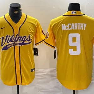 MN.Vikings #9 J.J. McCarthy Baseball Jersey