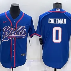 B.Bills #0 Keon Coleman 2024 Draft Baseball Jersey Jersey -Blue