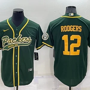 GB.Packers #12 Aaron Rodgers Baseball Jersey