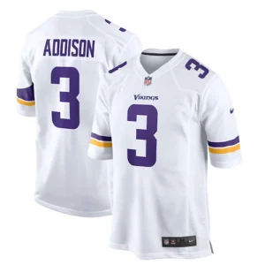 MN.Vikings #3 Jordan Addison Minnesota Vikings White Away Game Jersey