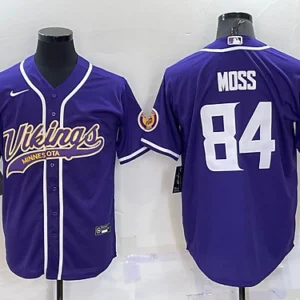 MN.Vikings #84 Randy Moss Baseball Jersey