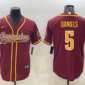 W.Commanders #5 Jayden Daniels Baseball Jersey