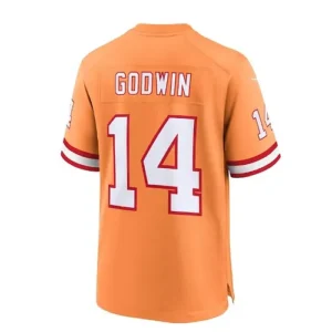 TB.Buccaneers #14 Chris Godwin Throwback Game Jersey - Orange Stitched American