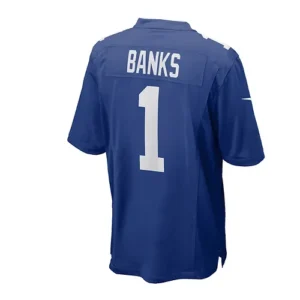 NY.Giants #1 Deonte Banks 2023 Draft First Round Pick Game Jersey - Royal Stitch