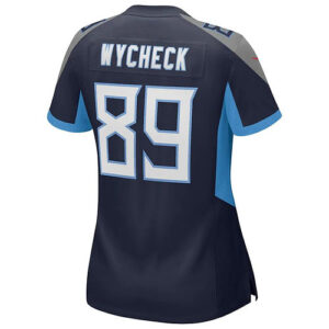 T.Titans #89 Frank Wycheck Navy Game Retired Player Jersey Stitched American Foo