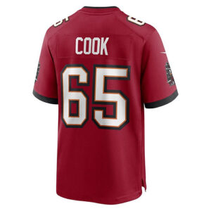 TB.Buccaneers #65 Dylan Cook Red Game Player Jersey Stitched American Football J