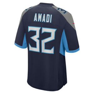 T.Titans #32 Ugo Amadi Navy Game Player Jersey Stitched American Football Jersey