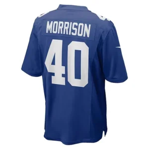 NY.Giants #40 Joe Morrison Royal Retired Player Jersey Stitched American Footbal