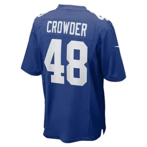 NY.Giants #48 Tae Crowder Royal Team Game Jersey Stitched American Football Jers