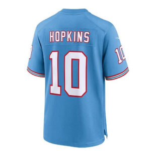 T.Titans #10 DeAndre Hopkins Oilers Throwback Player Game Jersey - Light Blue ne