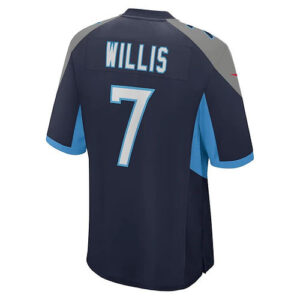 T.Titans #7 Malik Willis Navy 2022 Draft Pick Player Game Jersey Stitched Americ