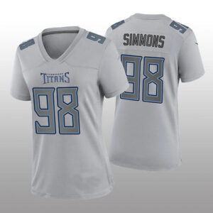 T.Titans #98 Jeffery Simmons Gray Atmosphere Game Jersey Stitched American Footb