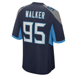 T.Titans #95 DeMarcus Walker Navy Game Player Jersey Stitched American Football