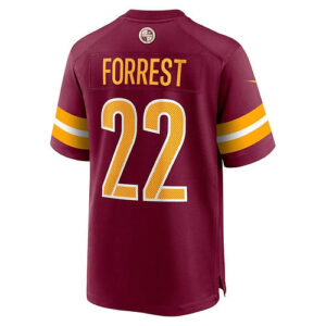 W.Commanders #22 Darrick Forrest Burgundy Game Player Jersey Stitched American F