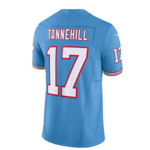 T.Titans #17 Ryan Tannehill Light Blue Oilers Throwback Vapor F.U.S.E. Limited J