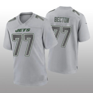 NY.Jets #77 Mekhi Becton Gray Game Atmosphere Jersey Stitched American Football