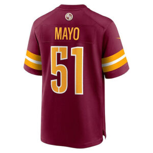 W.Commanders #51 David Mayo Burgundy Game Player Jersey Stitched American Footba