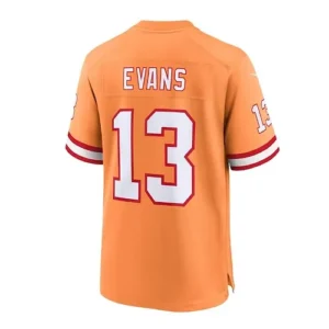 TB.Buccaneers #13 Mike Evans Throwback Game Jersey - Orange Stitched American Fo