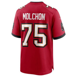 TB.Buccaneers #75 John Molchon Red Game Jersey Stitched American Football Jersey