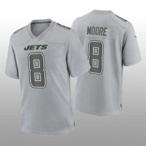 NY.Jets #8 Elijah Moore Gray Game Atmosphere Jersey Stitched American Football J