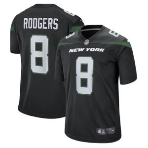 Nike Aaron Rodgers Black New York Jets Game Jersey