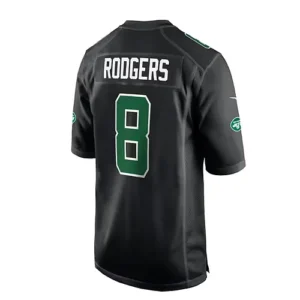 NY.Jets #8 Aaron Rodgers Fashion Game Jersey - Black Stitched American Football