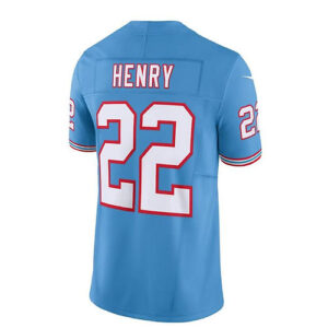 T.Titans #22 Derrick Henry Light Blue Oilers Throwback Vapor F.U.S.E. Limited Je