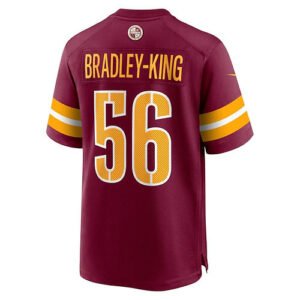 W.Commanders #56 Will Bradley-King Burgundy Game Player Jersey Stitched American