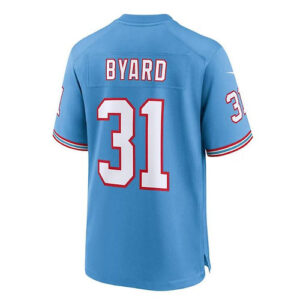 T.Titans #31 Kevin Byard Light Blue Oilers Throwback Alternate Game Player Jerse