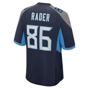 T.Titans #86 Kevin Rader Navy Game Player Jersey Stitched American Football Jers