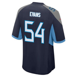 T.Titans #54 Rashaan Evans Navy Game Player Jersey Stitched American Football Je