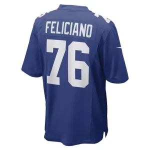 NY.Giants #76 Jon Feliciano Royal Game Player Jersey Stitched American Football