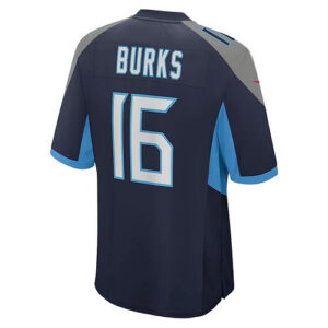 T.Titans #16 Treylon Burks Navy 2022 Draft First Round Pick Game Jersey Stitched