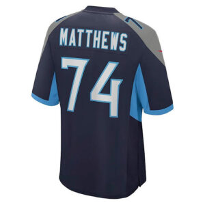 T.Titans #74 Bruce Matthews Navy Retired Player Jersey Stitched American Footbal