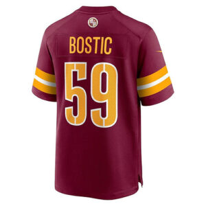 W.Commanders #59 Jon Bostic Burgundy Game Player Jersey Stitched American Footba