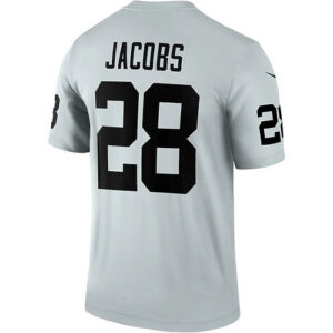 LV.Raiders #28 Josh Jacobs Silver Inverted Legend Jersey Stitched American Footb