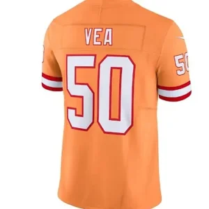 TB.Buccaneers #50 Vita Vea Throwback Vapor F.U.S.E. Limited Jersey - Orange Stit