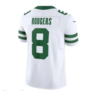 NY.Jets #8 Aaron Rodgers White Legacy Vapor F.U.S.E. Limited Jersey Stitched Ame