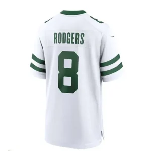 NY.Jets #8 Aaron Rodgers White Legacy Player Game Jersey Stitched American Footb