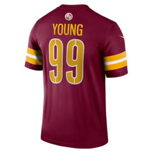 W.Commanders #99 Chase Young Burgundy Legend Jersey Stitched American Football J