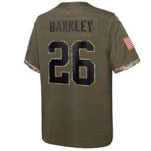 NY.Giants #26 Saquon Barkley Olive 2022 Salute To Service Player Limited Jersey